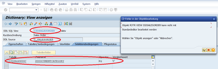 Abb. 1: SQL View-Definition in der TA SE11