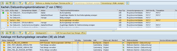 Abbildung 5: Reiter "Kachel/Zielzuordnung" - Recherche Fiori-App-ID