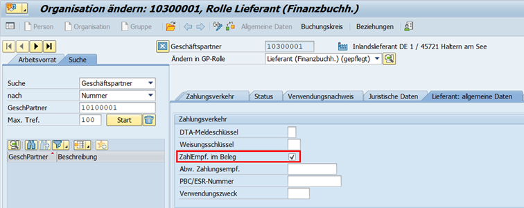 Option ZahlEmpf.